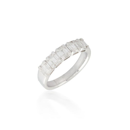 Baguette and Round Diamond Band