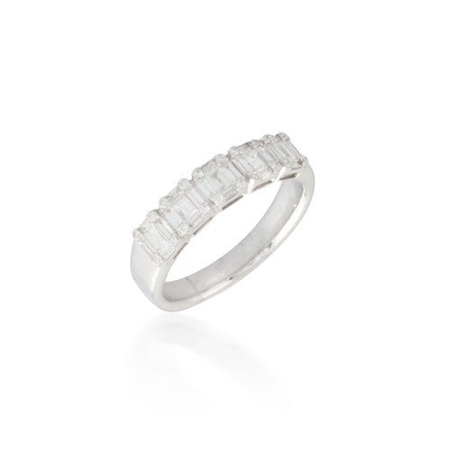 Baguette and Round Diamond Band