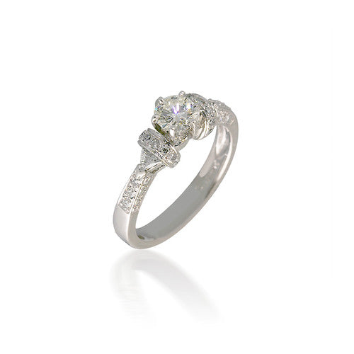 Wrapping Shoulder Diamond Engagement Ring