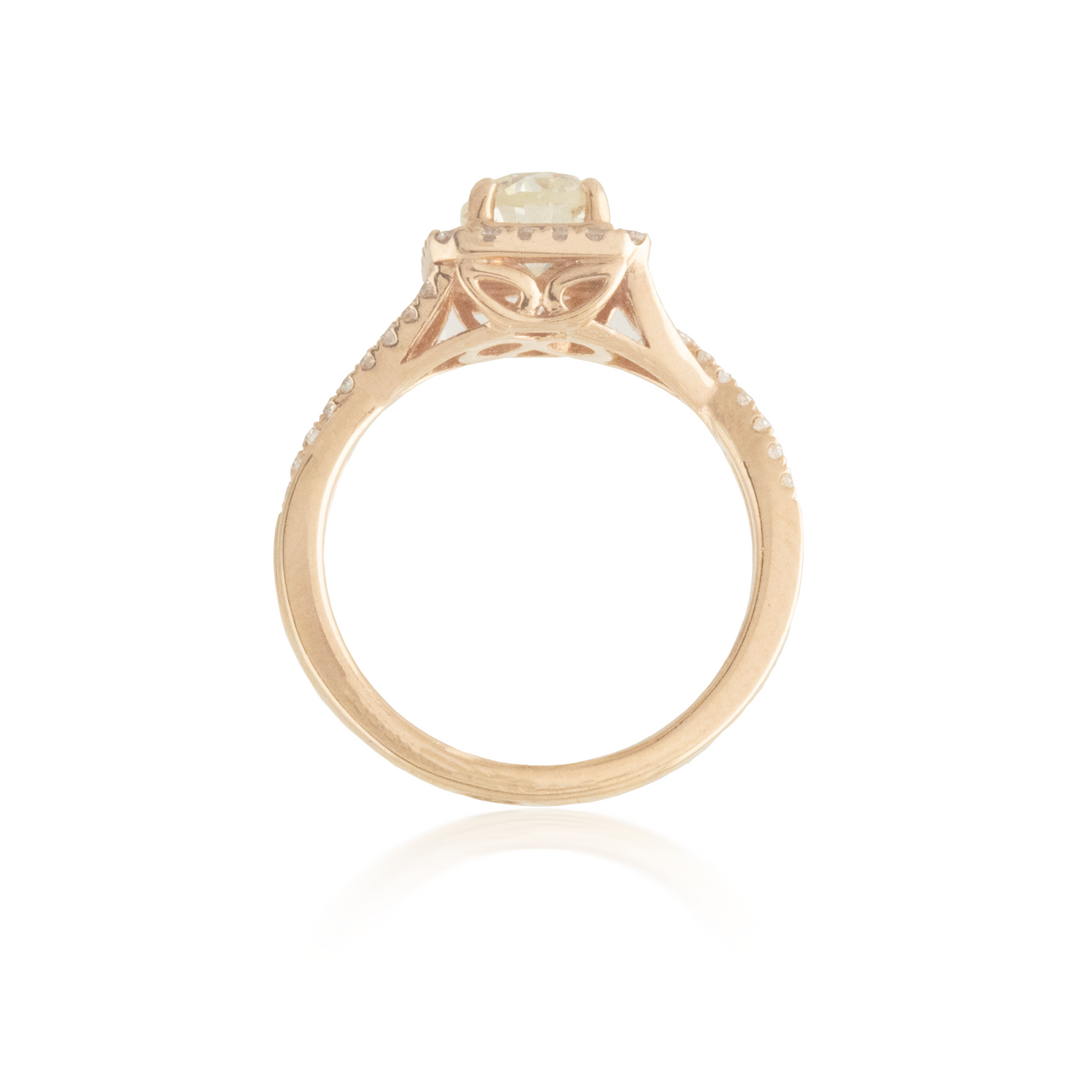 Rose Gold Crossover Diamond Ring