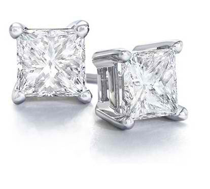 Create Your Own Princess Cut Diamond Stud Earrings