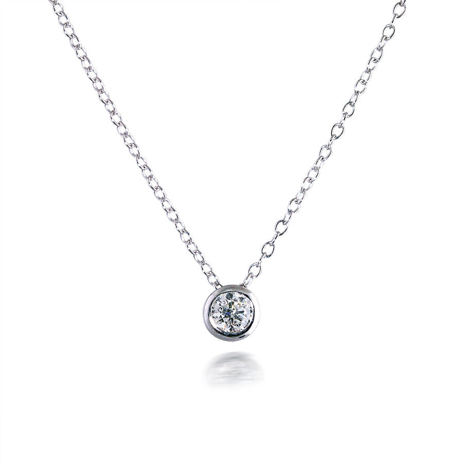 Classic 0.30ct Bezel-set Diamond Pendant