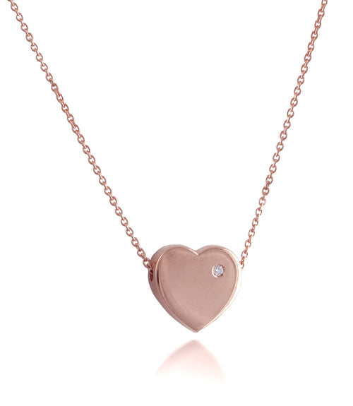 0.02 ct Rose Gold Heart Necklace