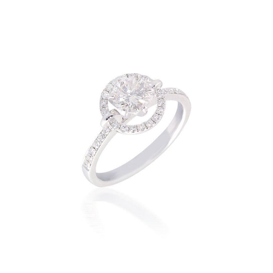 Diamond Orbiting Halo Engagement Ring