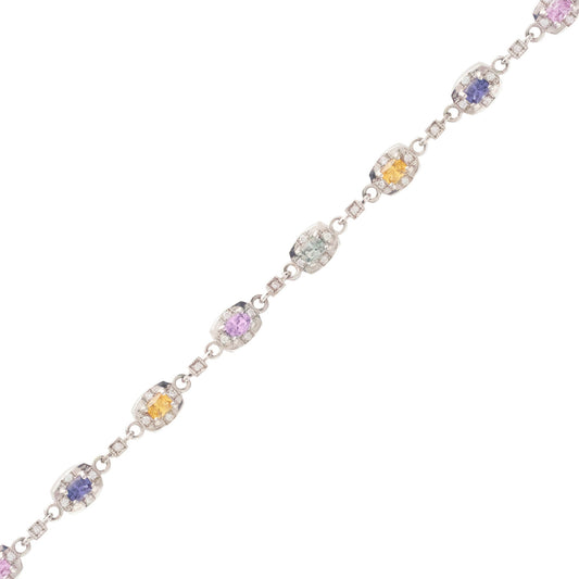 Diamond and Rainbow Sapphire Bracelet