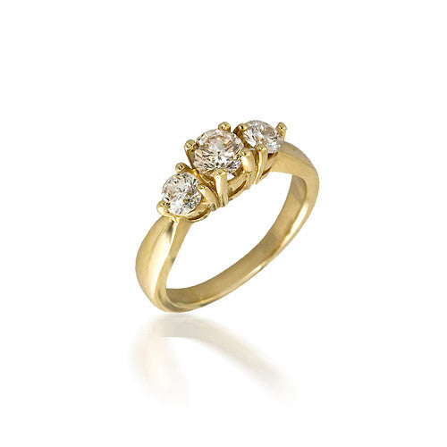 Three Stone Round Diamond Engagement Ring