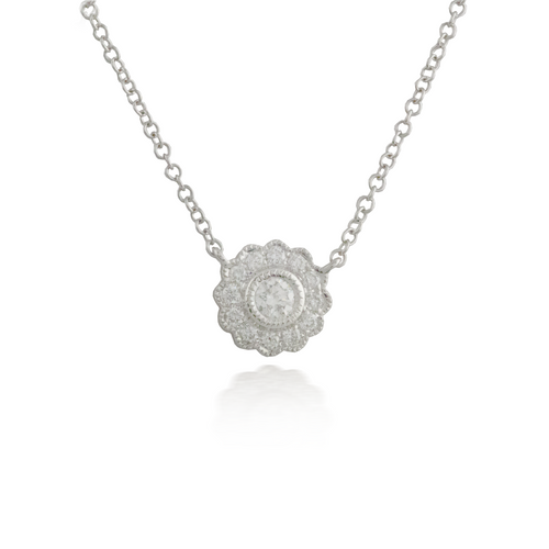 Flower White Gold Pendant