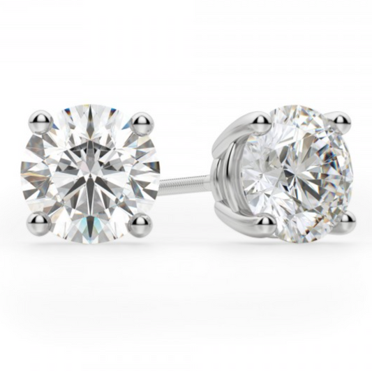 Create Your Own Round Brilliant Cut Diamond Stud Earrings