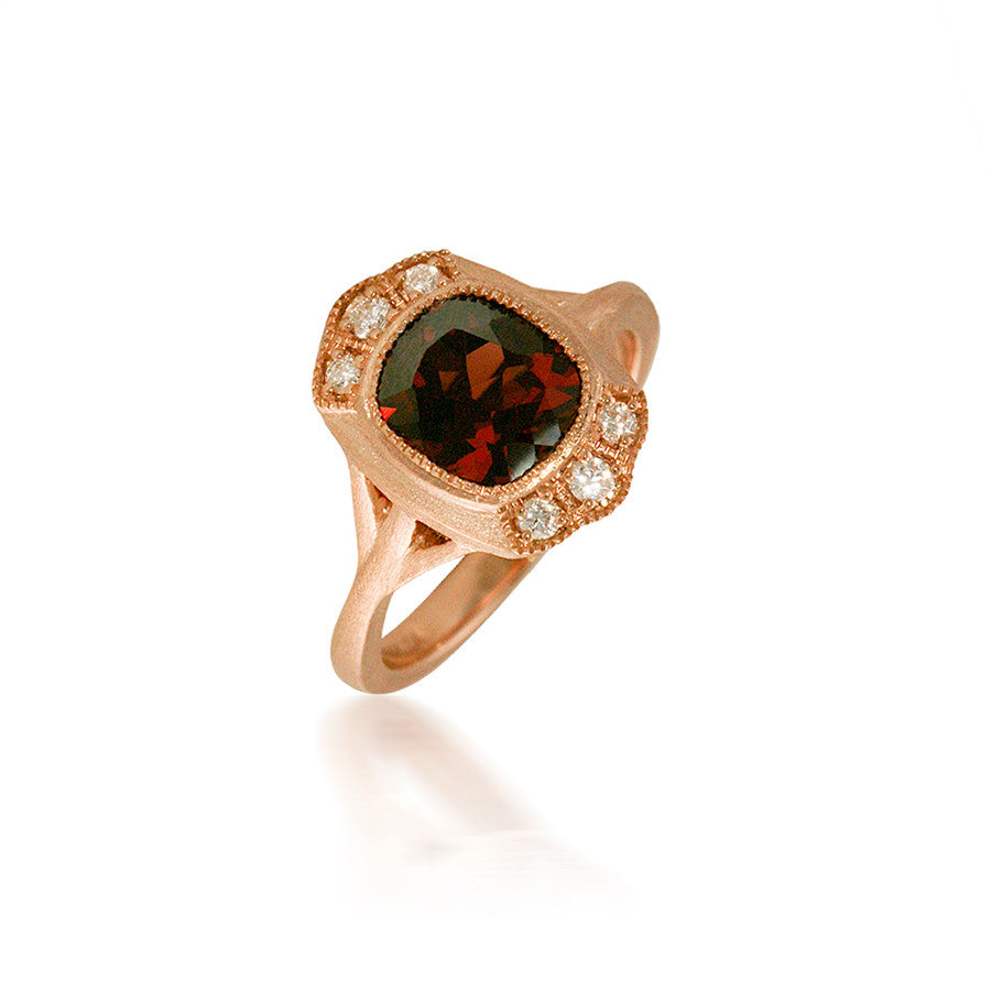 Bassali Oval Garnet Ring