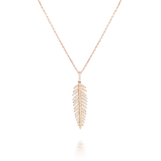 Diamond Feather Pendant