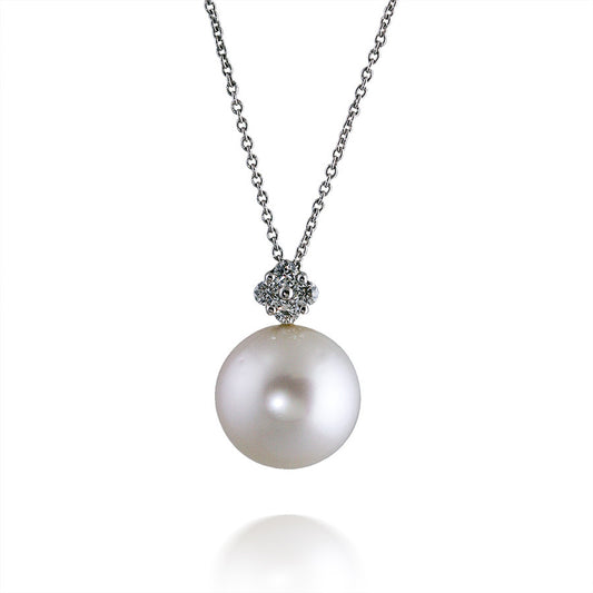 Pearl Pendant with Diamond Bail