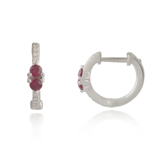 White Gold Ruby Earring