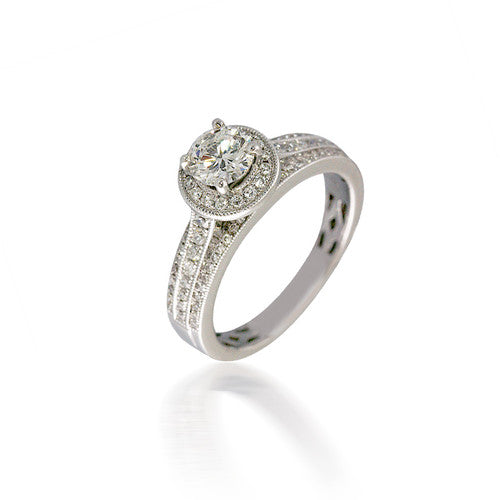 Vintage Inspired Halo Engagement Ring