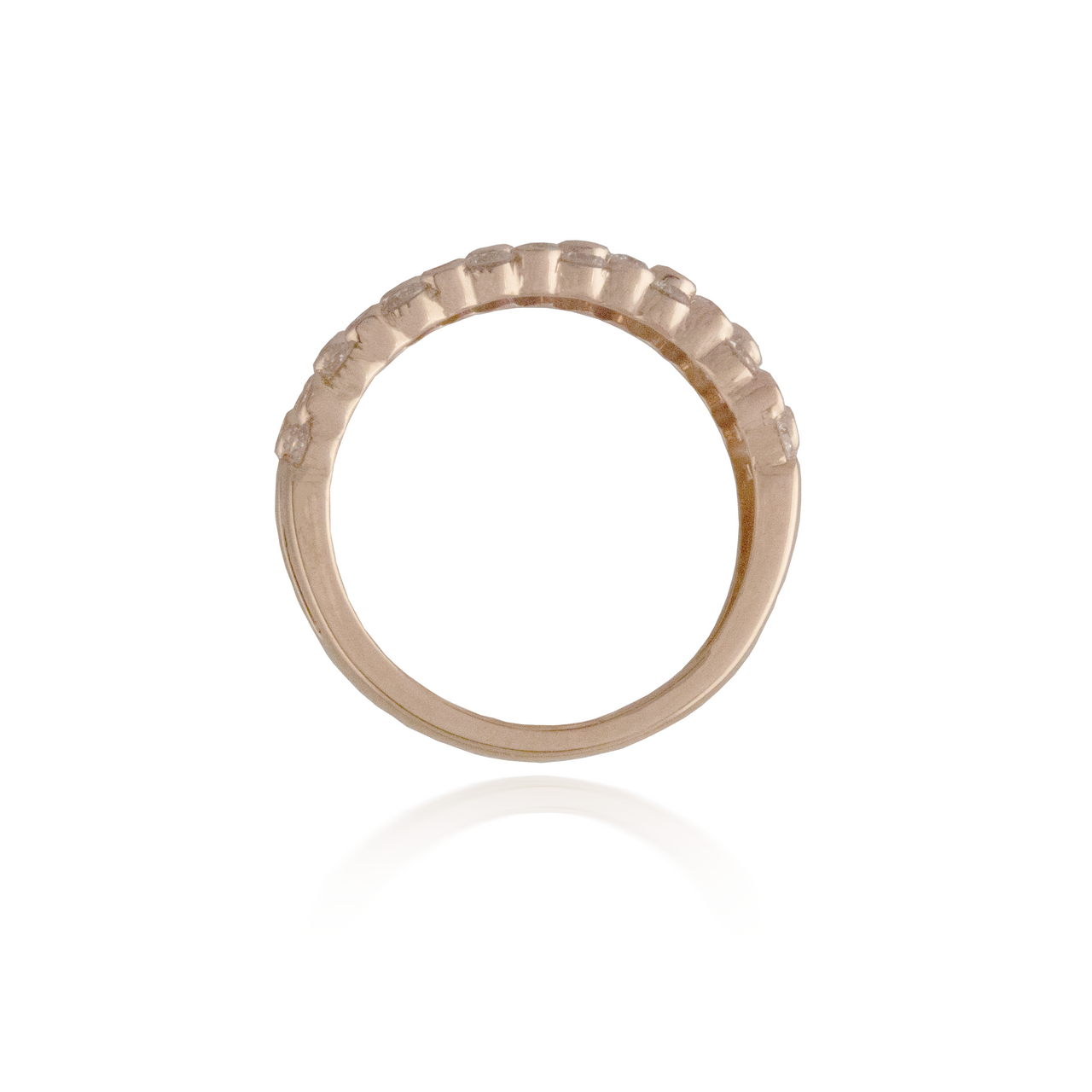 Three Row Rose Gold Band