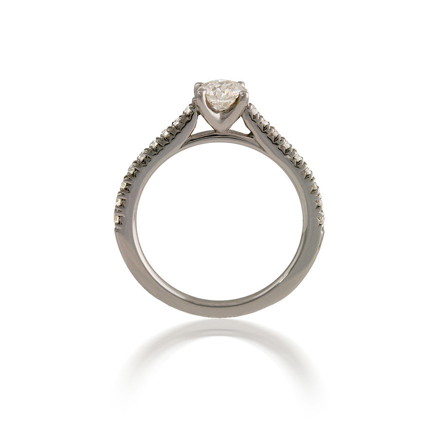 Classic Round Cathedral Engagement Ring