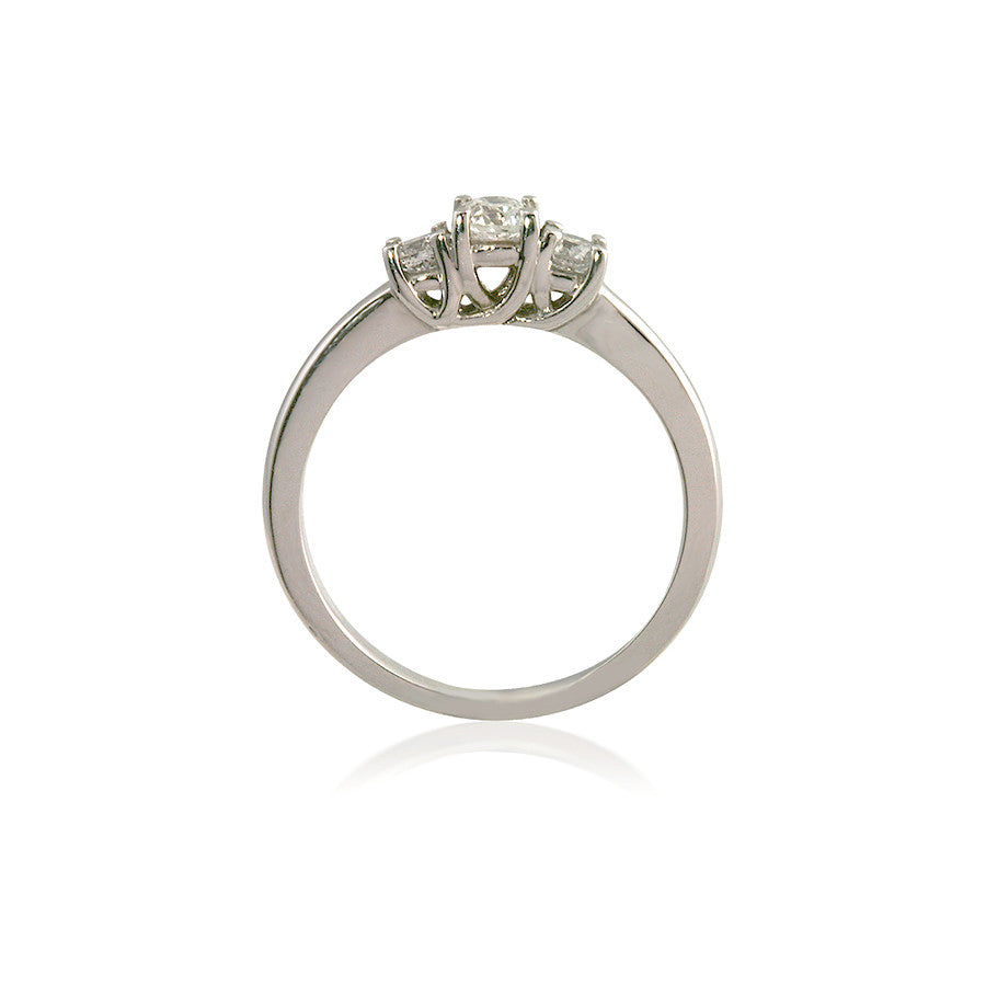 Petite Three Stone Round Lucida-Style Engagement Ring