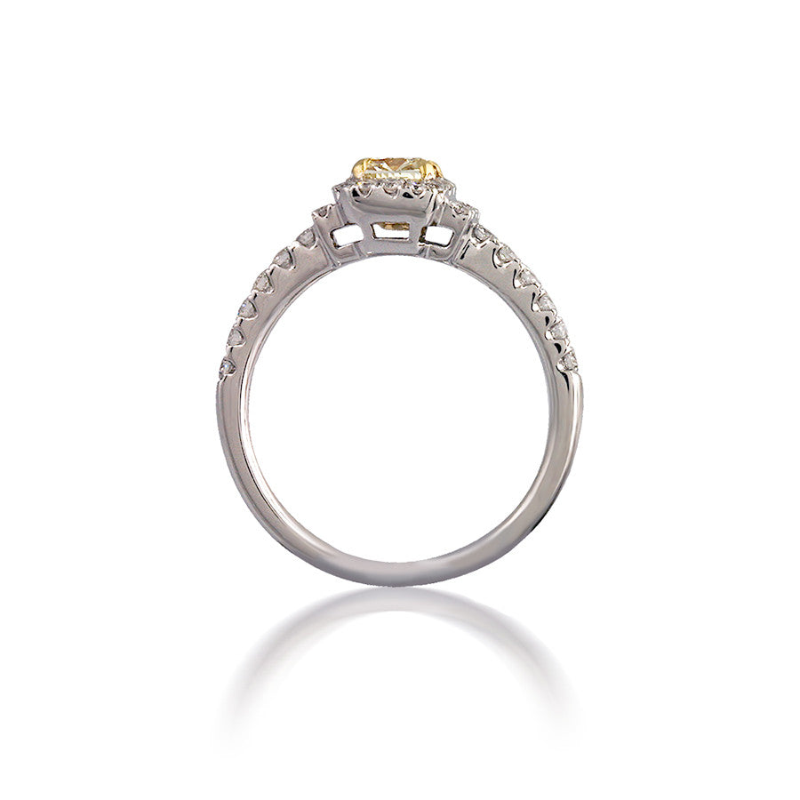 Fancy Yellow Cushion-Cut Diamond Engagement Ring