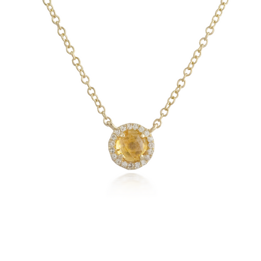 Citrine Yellow Gold Pendant