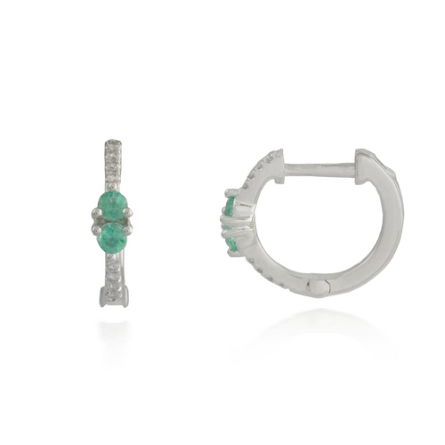 White Gold Emerald Earring