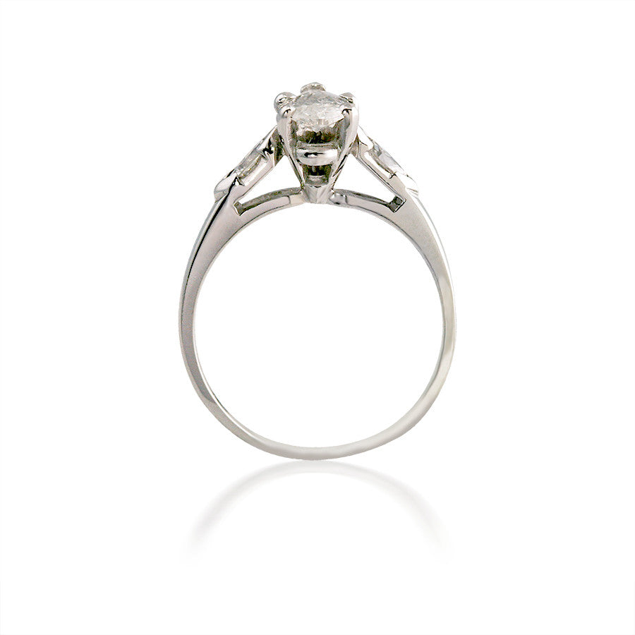 Three Stone Pear and Marquise Diamond Engagement Ring