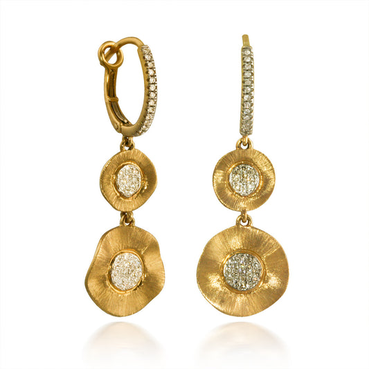 Madison L Nature Flows Disc Diamond Drop Earrings