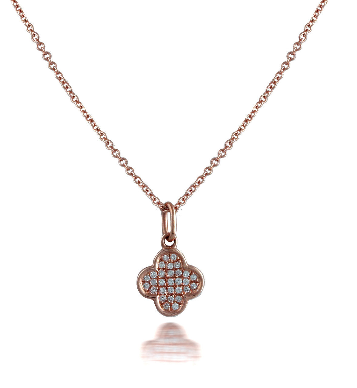 .09 ct Rose Gold Quatrefoil Pendant