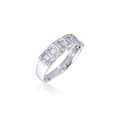Diamond Baguette and Round Cluster Band