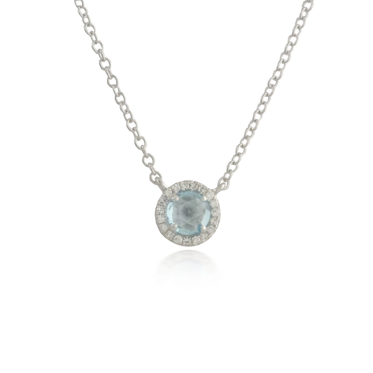 Blue Topaz White Gold Pendant