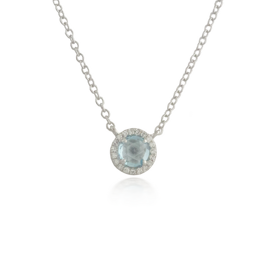 Blue Topaz White Gold Pendant