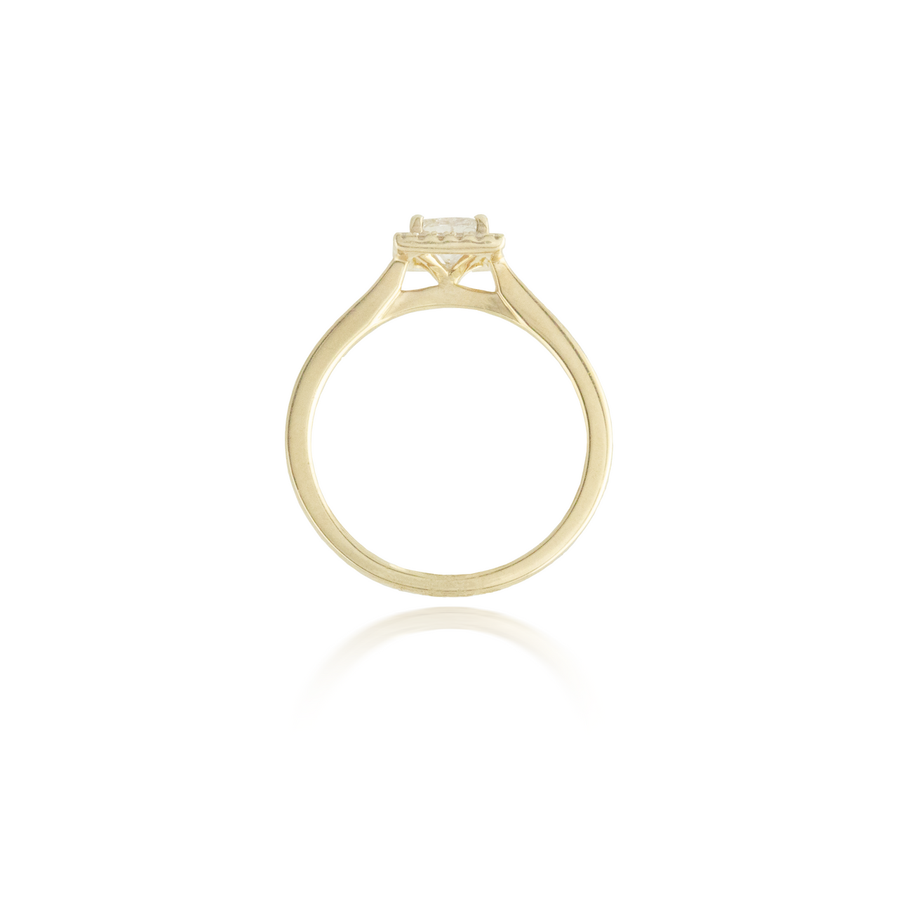 Princess Cut Yellow Gold Engagement Ring