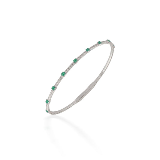 Diamond and Emerald Bangle Bracelet