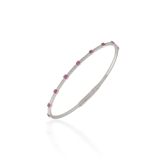 Diamond and Ruby Bangle Bracelet