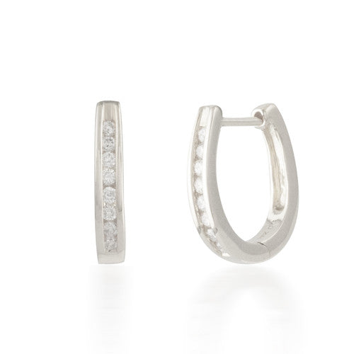 0.25ctw Diamond Horseshoe Hoop Earring