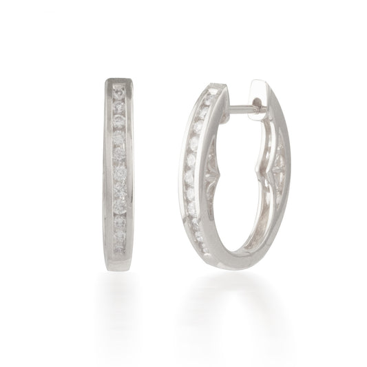 0.25ctw Diamond Filigree Hoop Earring