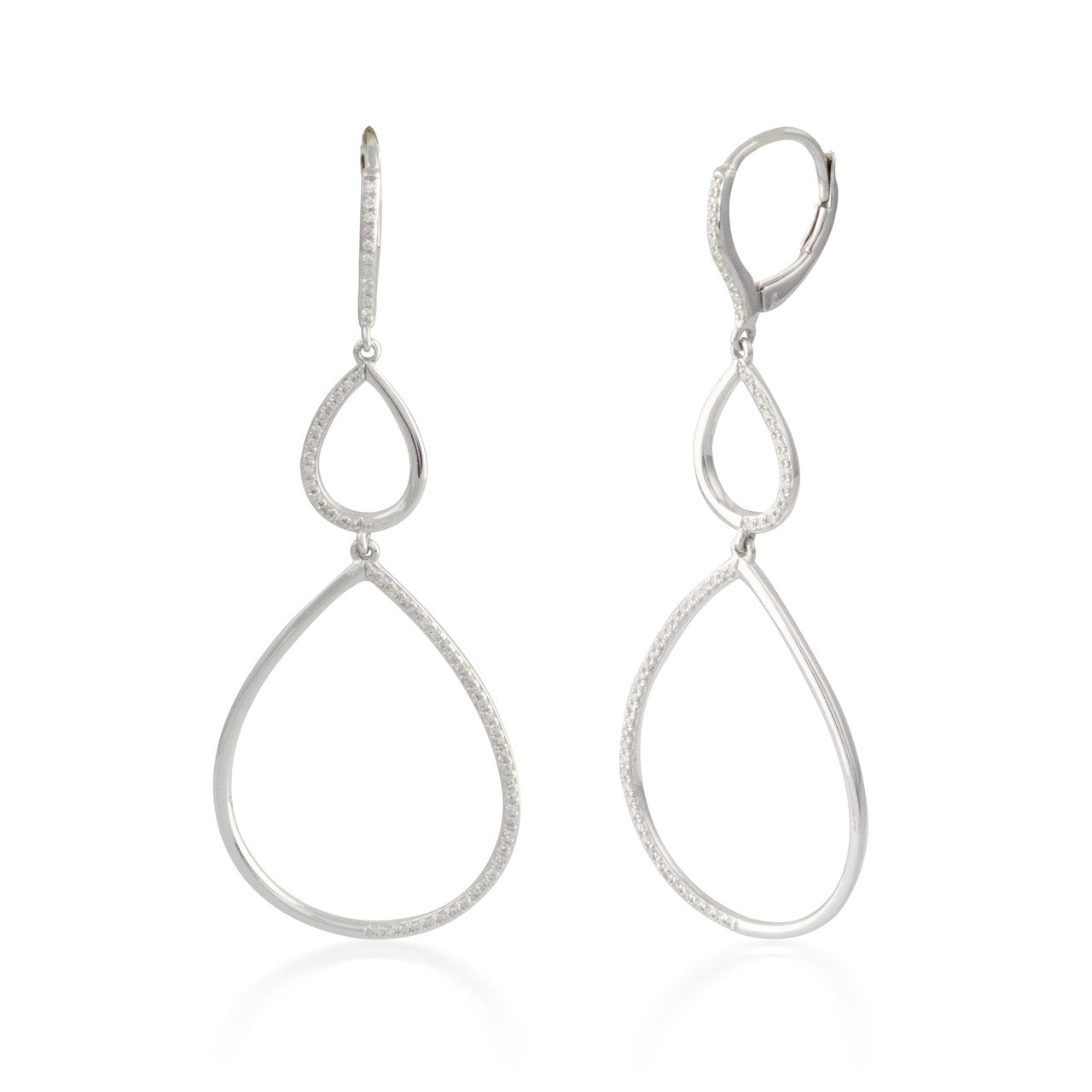 0.33ctw Diamond Pear Hoop Earrings