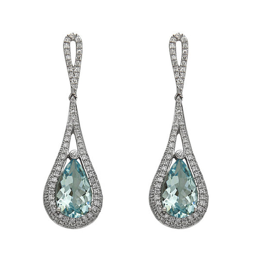 Bassali Aquamarine Raindrop Earrings