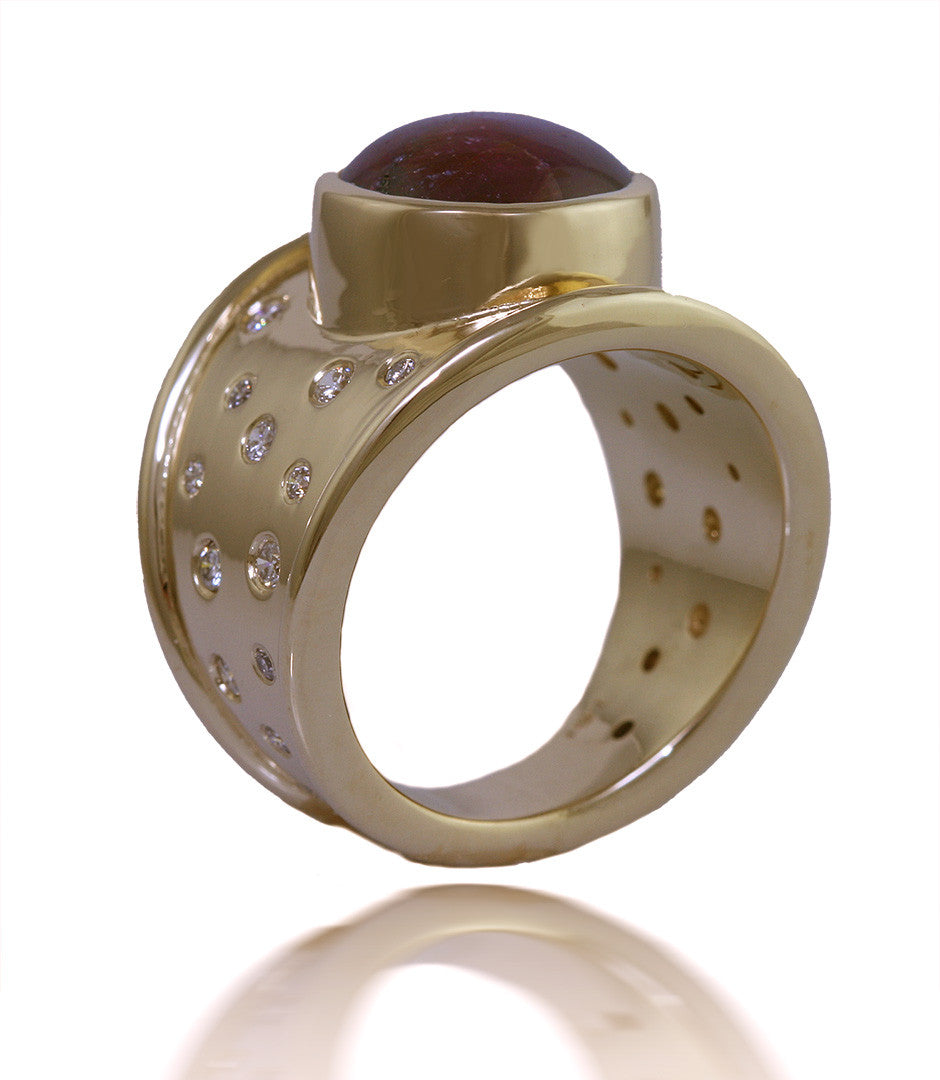Custom Bezel-set Ruby Ring