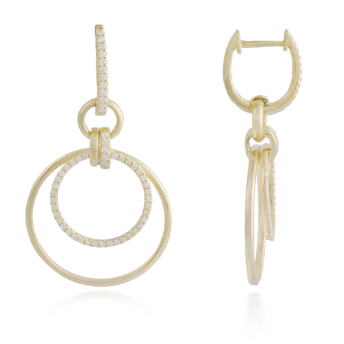 Yellow Gold Diamond Hoop Earring