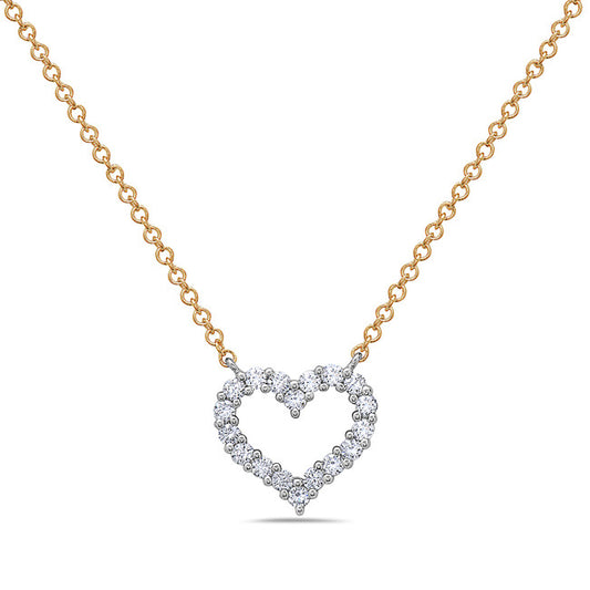 Bassali Yellow and White Gold Diamond Heart Pendant