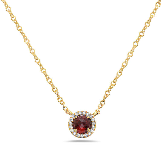 Bassali Yellow Gold Garnet Pendant