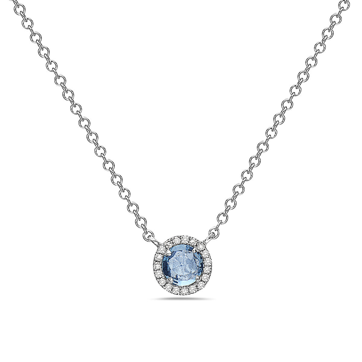 Bassali White Gold Blue Topaz Pendant