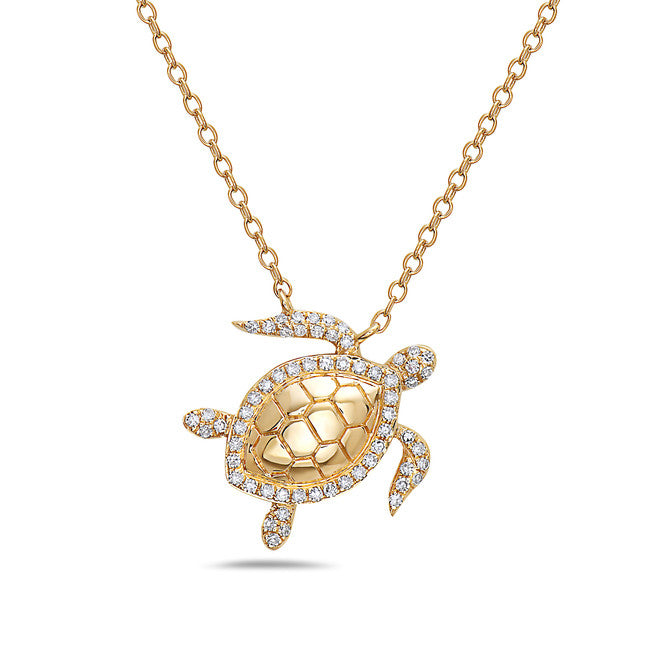 Bassali Gold Sea Turtle Pendant