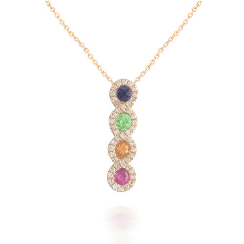 Rainbow Sapphire and Diamond Pendant 2