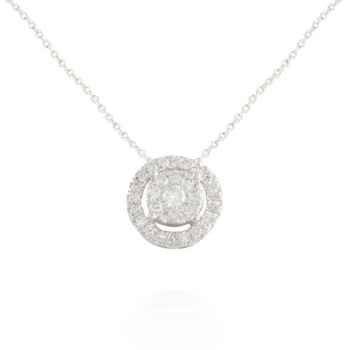 0.15ctw Round Diamond Halo Pendant