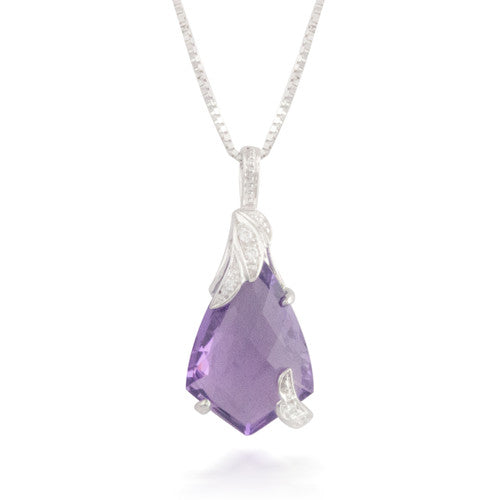 4.03ct Amethyst and Diamond Pendant