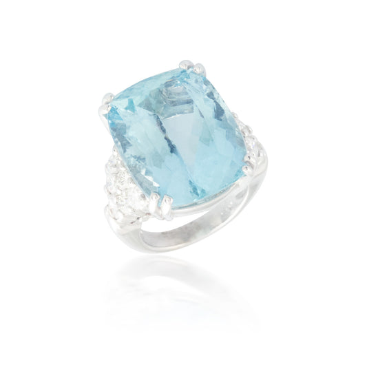 Aquamarine and Diamond Ring