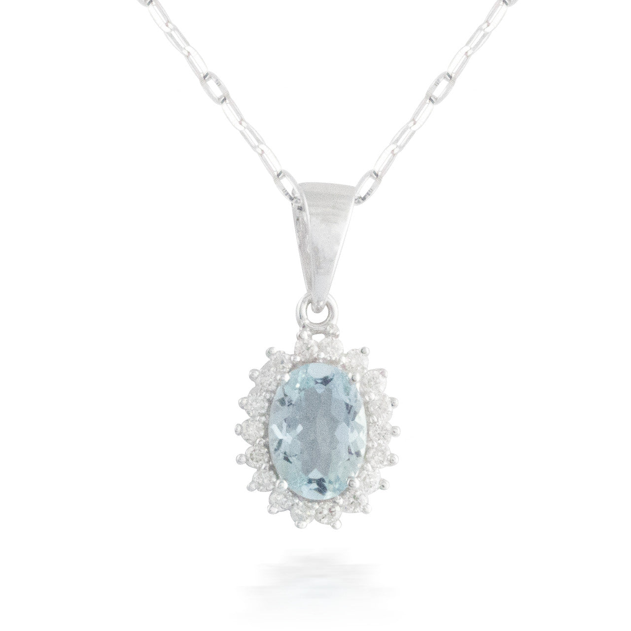 0.61ct Aquamarine and Diamond Pendant