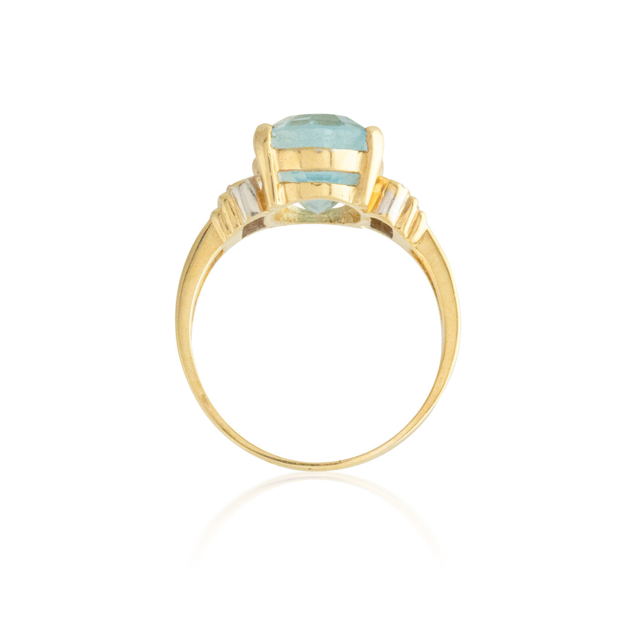 Blue Topaz and Diamond Ring