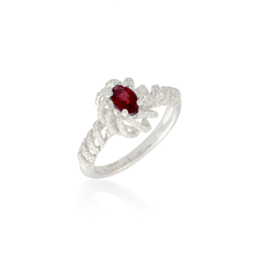 Open Ruby and Diamond Ring