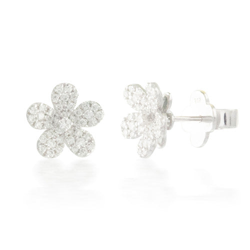 0.55ctw Diamond Flower Cluster Earrings